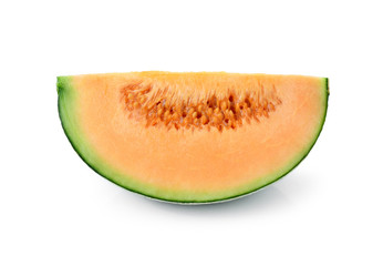 cantaloupe melon isolated on white