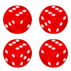 round red dice object set isolated