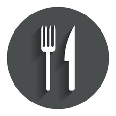 Eat sign icon. Cutlery symbol. Fork and knife.