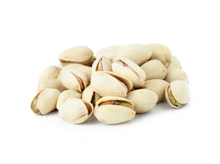 Pistachios isolated on white