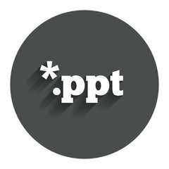 File presentation icon. Download PPT button.
