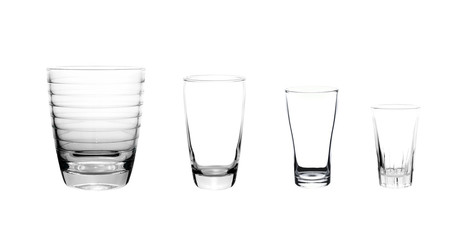 glass empty on white background