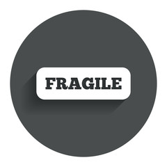 Fragile parcel icon. Package delivery symbol.