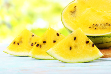 Slices of yellow watermelon