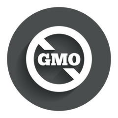 No GMO sign. Without Genetically modified food.