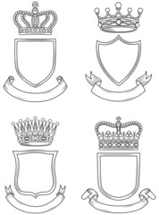 Shield, Banner, and Crown Set © Giraphics