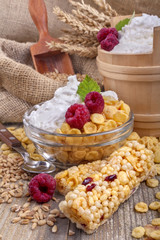 A fruit and nut ceral protein bars with sour cream