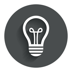 Light lamp sign icon. Idea symbol.