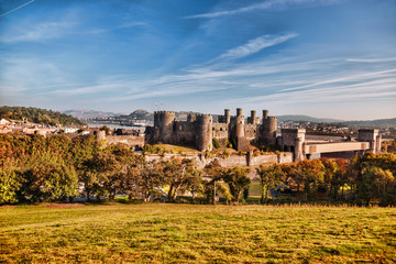 Obraz premium Conwy Castle in Wales, United Kingdom, series of Walesh castles