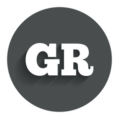 Greek language sign icon. GR Greece translation