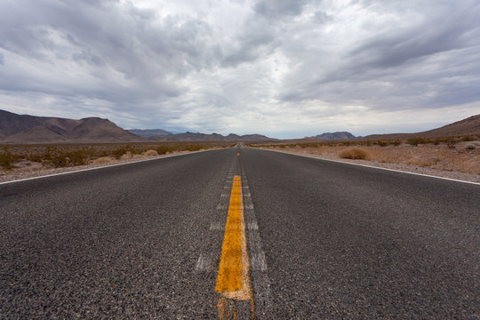 Typical american road in California.