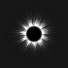 Annular eclipse moon passes the sun vector