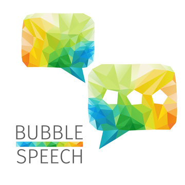 Creative concept of the bubble speach. Colorful polygons, vector