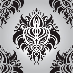Lion head. Seamless pattern.