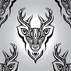 Fototapeta premium Deer head. Seamless pattern.