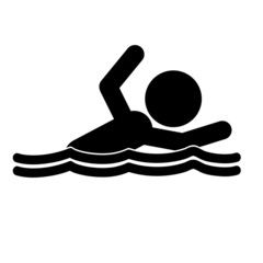 silhouettes people swim