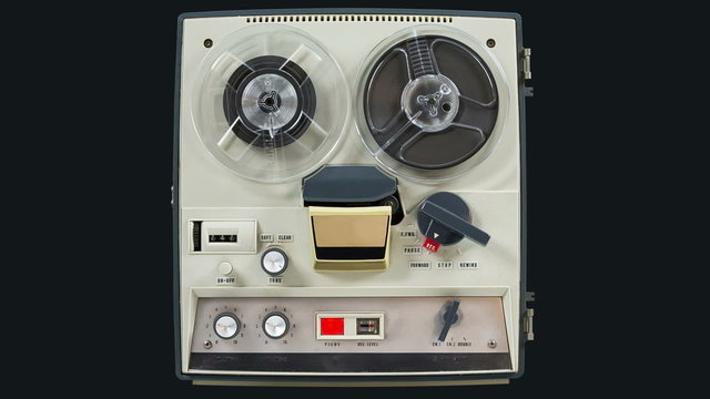 Reel to reel retro tape recorder.