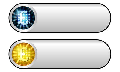 two vector silver buttons with pound symbol