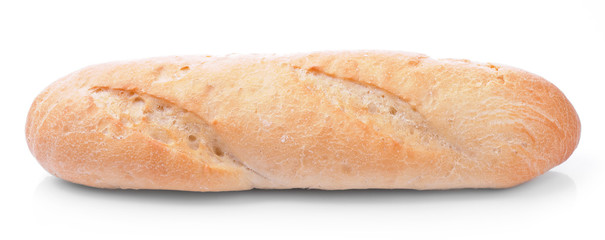 Loaf of french bread isolated on white background