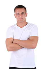 Obraz premium Handsome and strong young man isolated on white
