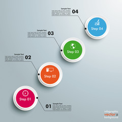 Fototapeta premium Circles Chart 4 Steps