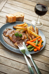 steak and chips