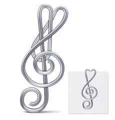 Paper clip (treble clef). Vector illustration