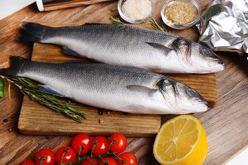 Tasty fish on table close-up