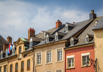 Fototapeta na wymiar Roofs of Echternach in Luxembourg