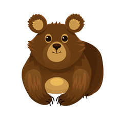 Vector cartoon flat bear illustration