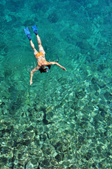 Woman snorkeling in the sea