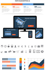 Shopping infographics elements