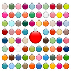 77 Christmas Balls Uni Color Silver
