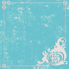 Abstract Grunge blue background. Ornament frame - 70249514