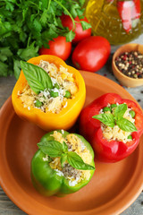 Composition with stuffed peppers