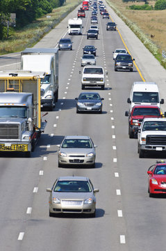 Traffic Jam On Interstate Highway
