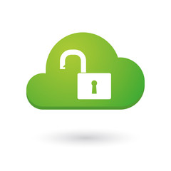 Cloud icon with an open lock