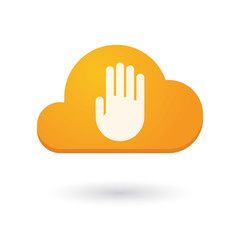 Cloud icon with a hand