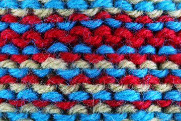 Knitted fabric background close up