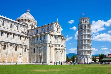 Zelfklevend behang De scheve toren Pisa tower and cathedral on Piazza del Duomo