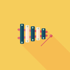 Xylophone flat icon with long shadow,eps10