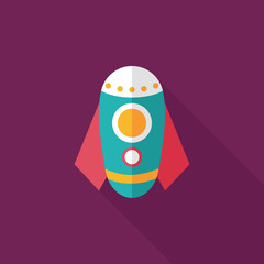 Rocket flat icon with long shadow,eps10