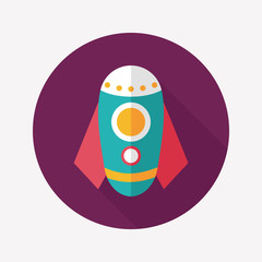 Rocket flat icon with long shadow,eps10