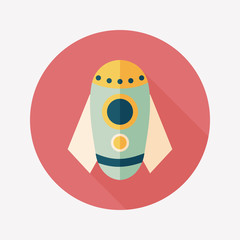 Rocket flat icon with long shadow,eps10
