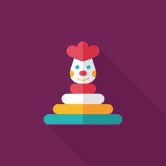 Pyramid toy flat icon with long shadow,eps10