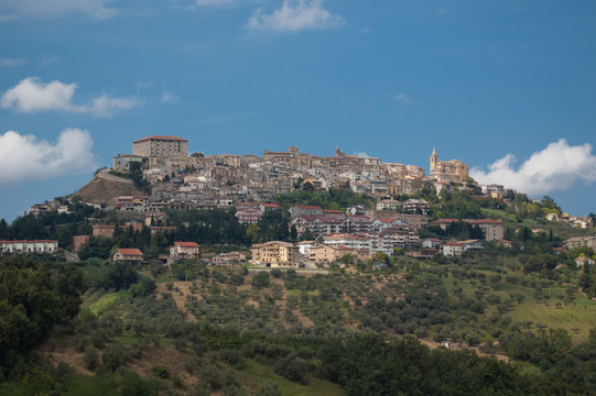 Beautiful historical Italian town constructed on the hill