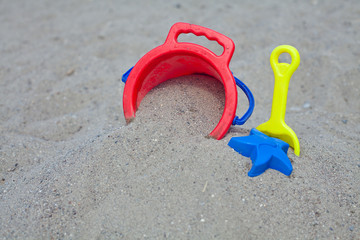 beach toys in sand