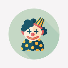 Clown flat icon with long shadow,eps10