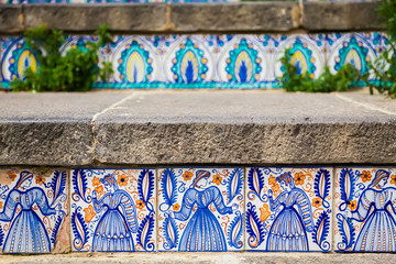 ceramic tiles on the steps