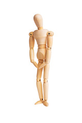 Wooden mannequin isolated on white